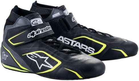 Alpinestars Driving Shoe, Tech 1-T V3, Mid-Top, SFI 3.3/5, Leather Outer, Nomex Inner, Black/Fluorescent Yellow, Size 8.5, Pair in Kuwait