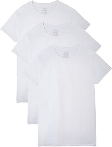 Fruit of the Loom Mens T-Shirts 3-Pack Breathable Cotton Undershirts Tall Man White, 3X-Large Tall in Saudi Arabia