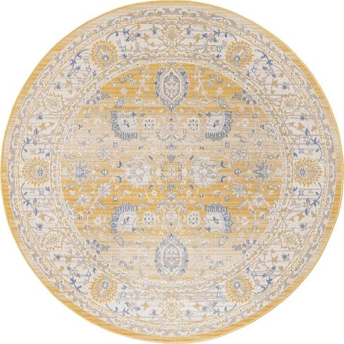 Rugs.com سجادة Whitney Collection - سجادة منخفضة مستديرة باللون الأصفر التوسكاني مقاس 5 بوصات مثالية للمطابخ وغرف الطعام in Saudi Arabia