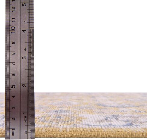 Rugs.com سجادة Whitney Collection - سجادة منخفضة مستديرة باللون الأصفر التوسكاني مقاس 5 بوصات مثالية للمطابخ وغرف الطعام in Saudi Arabia