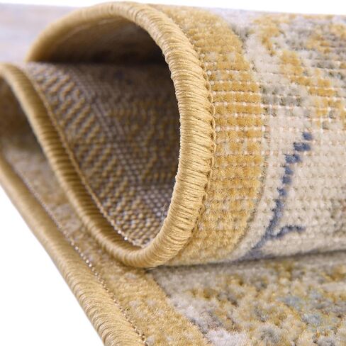 Rugs.com سجادة Whitney Collection - سجادة منخفضة مستديرة باللون الأصفر التوسكاني مقاس 5 بوصات مثالية للمطابخ وغرف الطعام in Saudi Arabia