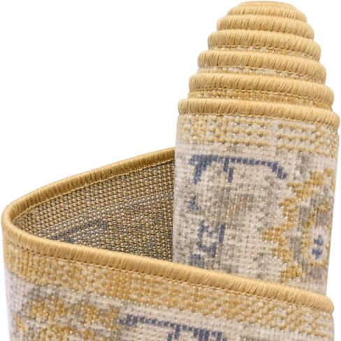 Rugs.com سجادة Whitney Collection - سجادة منخفضة مستديرة باللون الأصفر التوسكاني مقاس 5 بوصات مثالية للمطابخ وغرف الطعام in Saudi Arabia