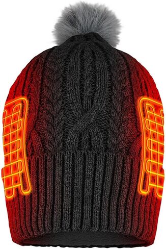 ActionHeat 5V Battery Heated Hat Cable Knit – Rechargeable Winter Cap - Up to 150°F Heating - 5 Hours Black in Saudi Arabia