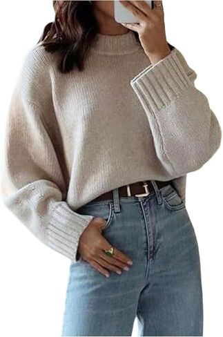 SHENHE Women's Mock Neck Sweater Long Sleeve Drop Shoulder Plain Streetwear Going Out Lightweight Knit Sweater Jumper in Saudi Arabia