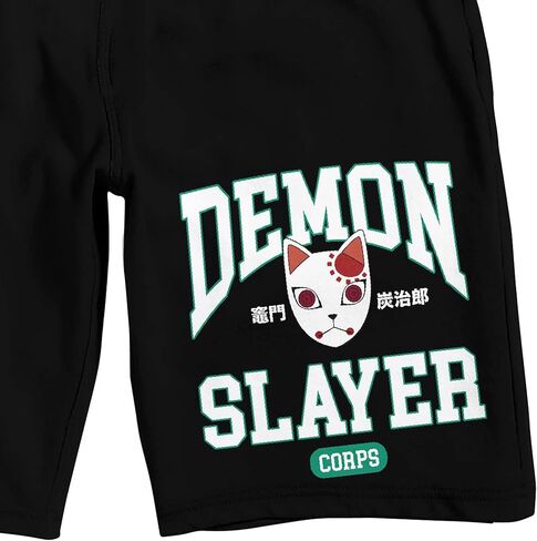 Demon Slayer Fox Warding Mask Men's Black Sleep Pajama Shorts in Saudi Arabia