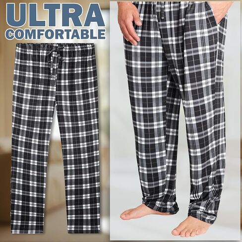 Get Trend Pajama Pants for Men, Teens, Soft, Breathable Lounge Pants With Pockets, PJ Sleep Bottoms Loungewear, Gifts for Men in Saudi Arabia