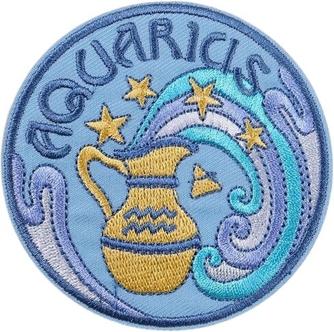 Twelve Constellations Embroidery Patch Iron On Patches for Clothes Astrology Magic Witchcraft Embroidered Patches for Clothing (Size : PE9114CT) in Saudi Arabia