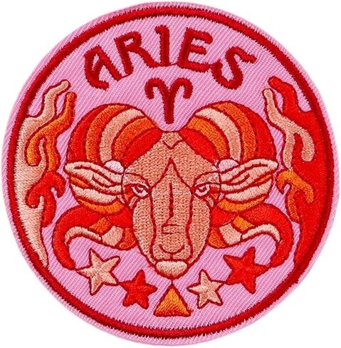 Twelve Constellations Embroidery Patch Iron On Patches for Clothes Astrology Magic Witchcraft Embroidered Patches for Clothing (Size : PE9114CT) in Saudi Arabia