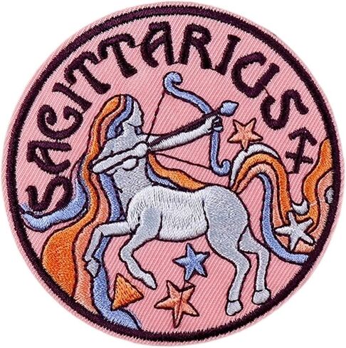 Twelve Constellations Embroidery Patch Iron On Patches for Clothes Astrology Magic Witchcraft Embroidered Patches for Clothing (Size : PE9114CT) in Saudi Arabia
