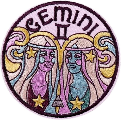 Twelve Constellations Embroidery Patch Iron On Patches for Clothes Astrology Magic Witchcraft Embroidered Patches for Clothing (Size : PE9114CT) in Saudi Arabia