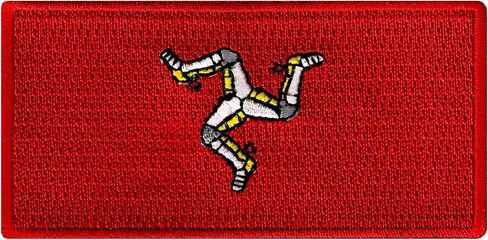Cypress Collectibles - Isle of Man Flag Patch - Premium Embroidered Appliqué - UK Iron On Patches - Dimensions: 3.5" x 1.75" in Saudi Arabia
