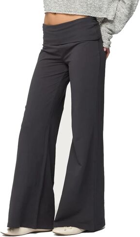 Women Y2k Fold Over Yoga Pants Colour Block Straight Leg Bottoms Low Rise Stretchy Lounge Trousers in Saudi Arabia