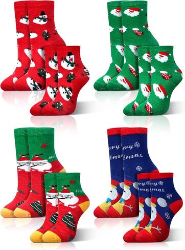 Suhine 8 Pairs Christmas Family Socks Mommy and Me Family Matching Socks Set Baby Sock Set Baby Accessories Holiday Christmas Gifts for Dad Mom and Son Daughter in Saudi Arabia