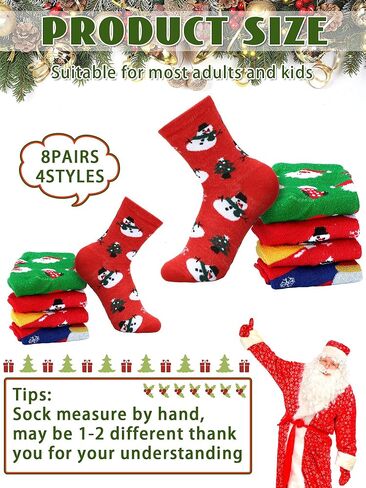 Suhine 8 Pairs Christmas Family Socks Mommy and Me Family Matching Socks Set Baby Sock Set Baby Accessories Holiday Christmas Gifts for Dad Mom and Son Daughter in Saudi Arabia