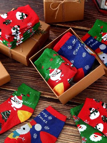 Suhine 8 Pairs Christmas Family Socks Mommy and Me Family Matching Socks Set Baby Sock Set Baby Accessories Holiday Christmas Gifts for Dad Mom and Son Daughter in Saudi Arabia