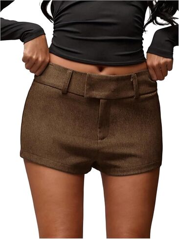 SweatyRocks Women's Y2K Going Out Shorts Zipper Low Waist Rave Mini Shorts Hot Pants in Saudi Arabia
