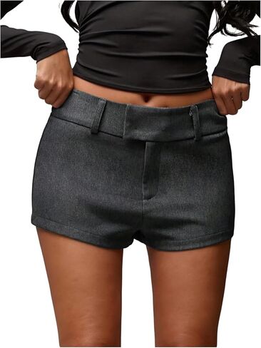 SweatyRocks Women's Y2K Going Out Shorts Zipper Low Waist Rave Mini Shorts Hot Pants in Saudi Arabia