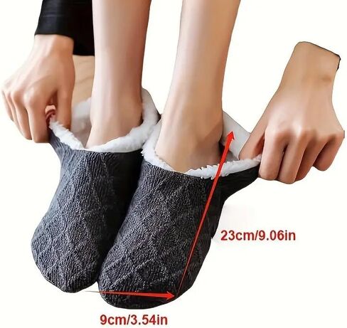 Women's Warm Plush Coral Fleece Socks – Non-Slip Knitted No-Show Pair in Saudi Arabia