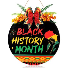 Black History Month Door Decorations Outdoor Black History Month Sign Wreath with Ribbon for African American Heritages Holiday Festival for Front Door Porch Home Office Wreath Decor in Saudi Arabia