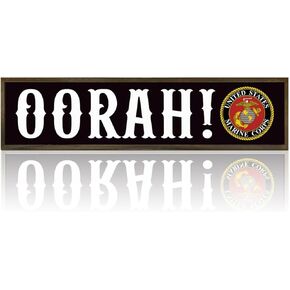 علامة oorah، علامة خشبية مؤطرة معلقة ريفية، ديكور مكتب المنزل الأمريكي، فن ديكور الحائط، هدايا المتقاعدين لسلاح البحرية للرجال أو النساء، علامات طاولة خشبية مزخرفة 17.8 × 4 × 1.2 بوصة in Kuwait