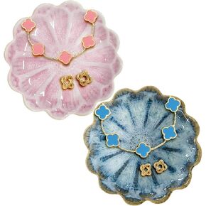 Small Antique Tray Jewelry Ring Dish, French Decor Gold Vintage Trinket Jewelry Holder, Antique Home Decor Display Trays Gifts for Women, Wedding, Birthday, Mother's Day Gifts for Women in Kuwait