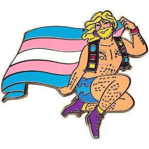 Pinsanity Trans Pride Flag Pin Up Boy المينا طية صدر السترة in Kuwait