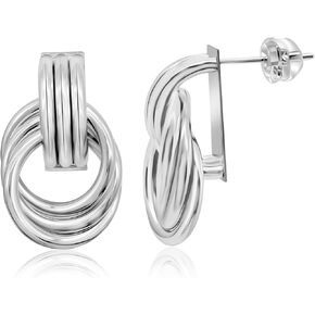 أقراط بعقدة مملوءة بالذهب عيار 18 قيراط للنساء، أقراط متدلية أنيقة، هدية مجوهرات فاخرة خالدة لها in Kuwait