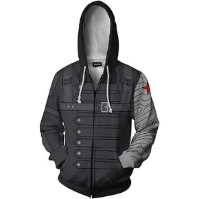 Xinxin Winter Soldiers Anime 3D Cosplay Cardigan Zip Hoodie/Unisex Adult in Saudi Arabia