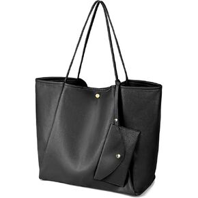 Oversize Vegan Leather Tote Women Weekender Bag Shopper Handbag Travel School Tote Purse with Wristlet Clutch in Saudi Arabia