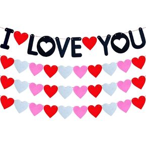 4 Pack Felt Red XOXO Garland Banners, Valentines Day Decorations,Felt Valentines Day XOXO Sign Banner for Valentines Day Anniversary Wedding Party Decorations Supplies in Kuwait