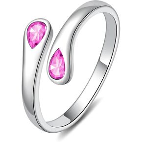 Adjustable Thumb Birthstone Rings for Women 925 Sterling Silver Love Promise Ring for her Daughter Granddaughter Birthday Christmas Gifts in Saudi Arabia