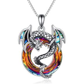 قلادة تنين ليلالو للنساء من الفضة الإسترلينية ومجوهرات تنين كريستال in Kuwait