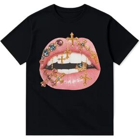 ملابس الشارع الشهير الجرونج بكتف واحد ملابس النساء المراهقات كبيرة الحجم بأكمام قصيرة تي شيرت Y2k ملابس Emo 2000s in Kuwait