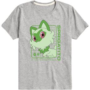 HYBRID APPAREL - Pokémon Sprigatito Stats - Kids Short Sleeve Graphic T-Shirt in Saudi Arabia