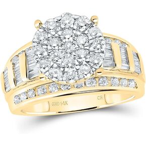 خاتم سيندي من الذهب الأصفر عيار 14 قيراط من Jewels By Lux وألماس طبيعي 1 1/2 قيراط، مقاس نسائي: 5-9 in Saudi Arabia