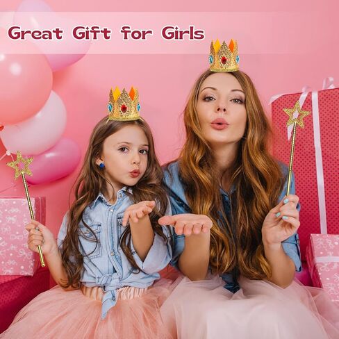 Dileed 5PCS Princess Crown Accessories Set, Tiara Headband/Wand/Gloves/Brooch/Earrings, Princess Costume Dress Up Kit for Women Halloween Christmas Cosplay Birthday Party in Saudi Arabia