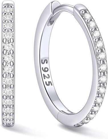 Chicsilver 925 Sterling Silver Small Hoop أقراط للنساء Zirconia المكعب من الذهب المطلي بالفضة الفضية الفضية الفضية Hooghy قرارات غضروف خفيفة الوزن (6 مم/8 مم/10 مم/12 مم) in Saudi Arabia