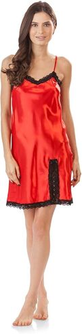 Ashford & Brooks Women's Satin Lace Trim Chemise Nightie in Saudi Arabia