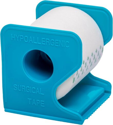 Vakly Paper Medical Tape with Dispenser 2"x10 Yards for Emergency First Aid [4 Rolls + Dispenser] Lightweight Breathable Microporous Adhesive Latex Free Hypoallergenic Bandage & Wound Dressing Tape in Saudi Arabia