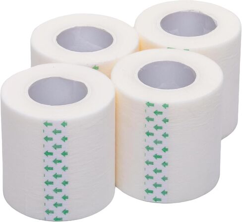 Vakly Paper Medical Tape with Dispenser 2"x10 Yards for Emergency First Aid [4 Rolls + Dispenser] Lightweight Breathable Microporous Adhesive Latex Free Hypoallergenic Bandage & Wound Dressing Tape in Saudi Arabia