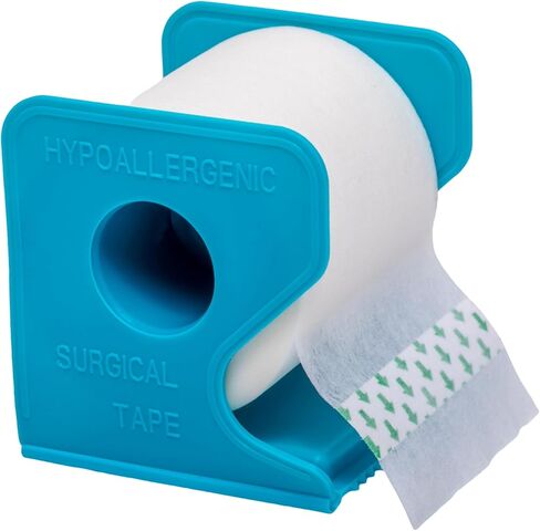 Vakly Paper Medical Tape with Dispenser 2"x10 Yards for Emergency First Aid [4 Rolls + Dispenser] Lightweight Breathable Microporous Adhesive Latex Free Hypoallergenic Bandage & Wound Dressing Tape in Saudi Arabia