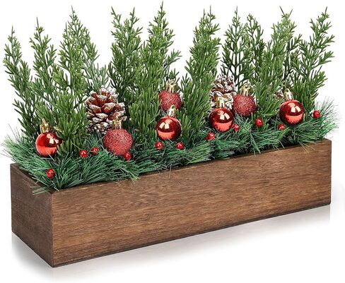 قطعة مركزية لطاولة الربيع، ترتيب المزرعة، فروع الصنوبر الأخضر الاصطناعي مع فروع الصنوبر في عيد الميلاد، قطع مركزية للتوت لقضاء عطلة رأس السنة الجديدة، ديكور المنزل (أحمر) in Kuwait