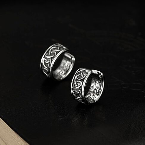 Rockyu الأذن الكفة للجنسين كليب على أقراط الفولاذ المقاوم للصدأ نمط هندسي غير مثقوب الفضة هوب الشرير الهيب هوب مجوهرات الأزياء هدية عيد ميلاد in Kuwait