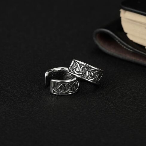 Rockyu الأذن الكفة للجنسين كليب على أقراط الفولاذ المقاوم للصدأ نمط هندسي غير مثقوب الفضة هوب الشرير الهيب هوب مجوهرات الأزياء هدية عيد ميلاد in Kuwait