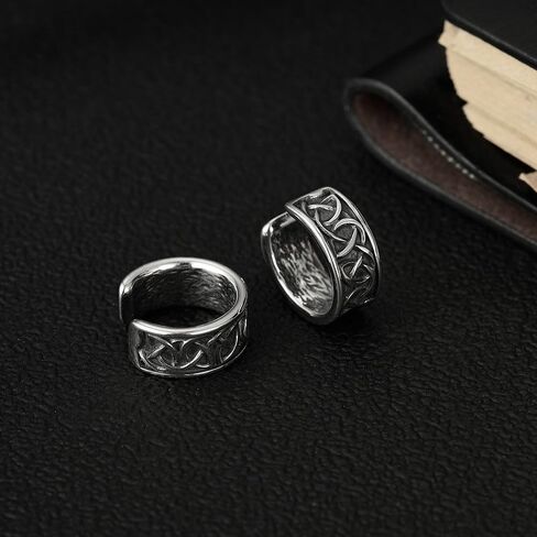 Rockyu الأذن الكفة للجنسين كليب على أقراط الفولاذ المقاوم للصدأ نمط هندسي غير مثقوب الفضة هوب الشرير الهيب هوب مجوهرات الأزياء هدية عيد ميلاد in Kuwait