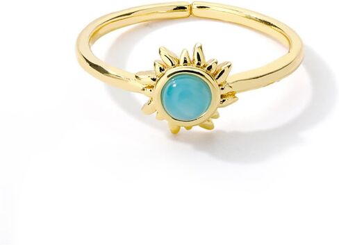 Blue Cat's Eye Stone Sun Thin Eternity Rings for Womens Dainty Minimalist Stacking Middle Finger Ring Wrap Open Adjustable Expandable Comfort Fit Fashion Friendship Statement Jewelry Gift Best Friend in Saudi Arabia