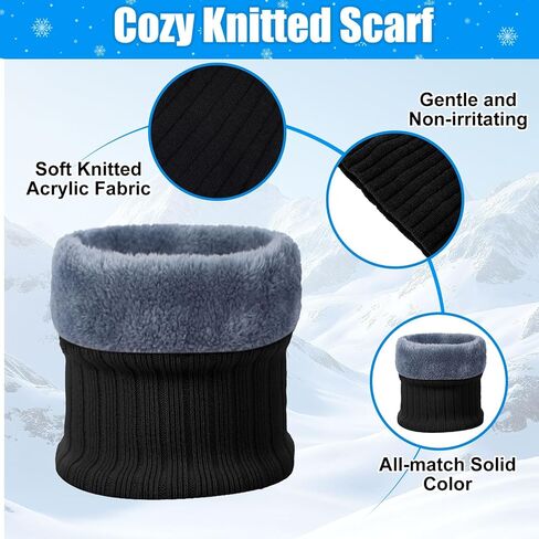 8 Pcs Winter Warm Beanie Hat Scarf Glove Socks Set for Men Fleece Lining Thermal Knitted Earflap Cap Gift Outdoor in Saudi Arabia