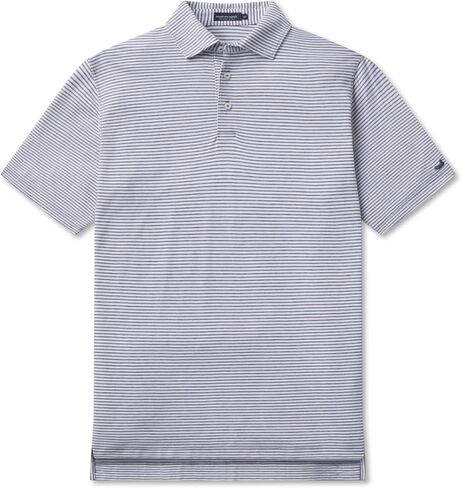 Southern Marsh MarshLUX Mangrove Stripe Pique Polo, Navy, Medium in Saudi Arabia