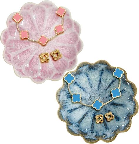 Small Antique Tray Jewelry Ring Dish, French Decor Gold Vintage Trinket Jewelry Holder, Antique Home Decor Display Trays Gifts for Women, Wedding, Birthday, Mother's Day Gifts for Women in Kuwait