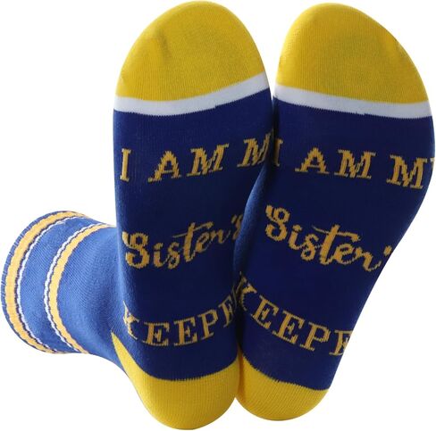 PWHAOO 1 Pair Sorority Sister Gift I Am My Sister's Keeper Socks Sorority Inspired Socks Sisterhood Gift in Saudi Arabia
